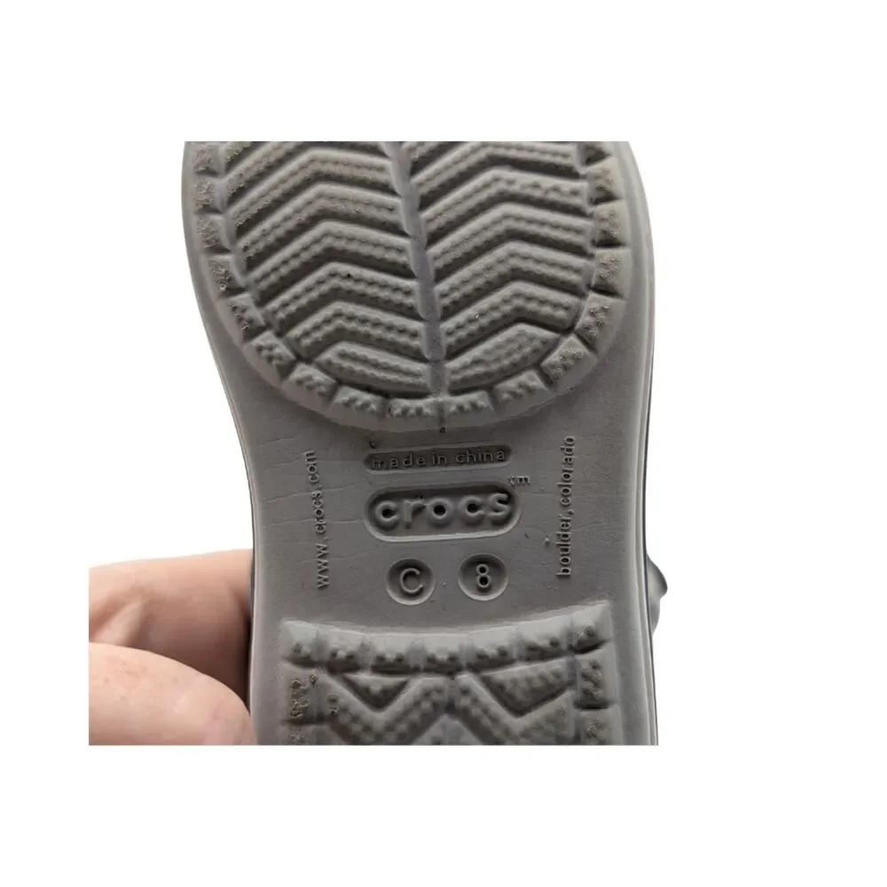 Crocs Kids Grey Navy Crocband Sandal Toddler 8
